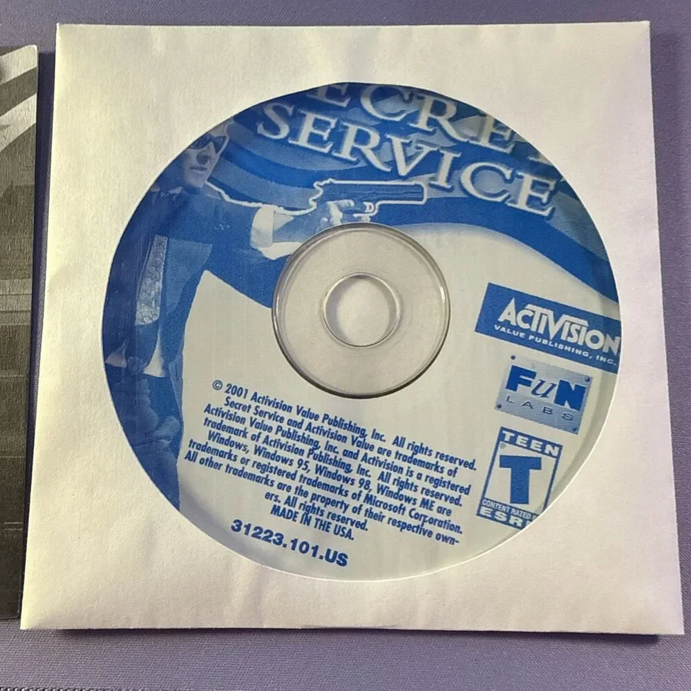 Secret Service Pc Cd-Rom Video Game T-Teen 2001 CIB Rare Vintage Windows Big Box